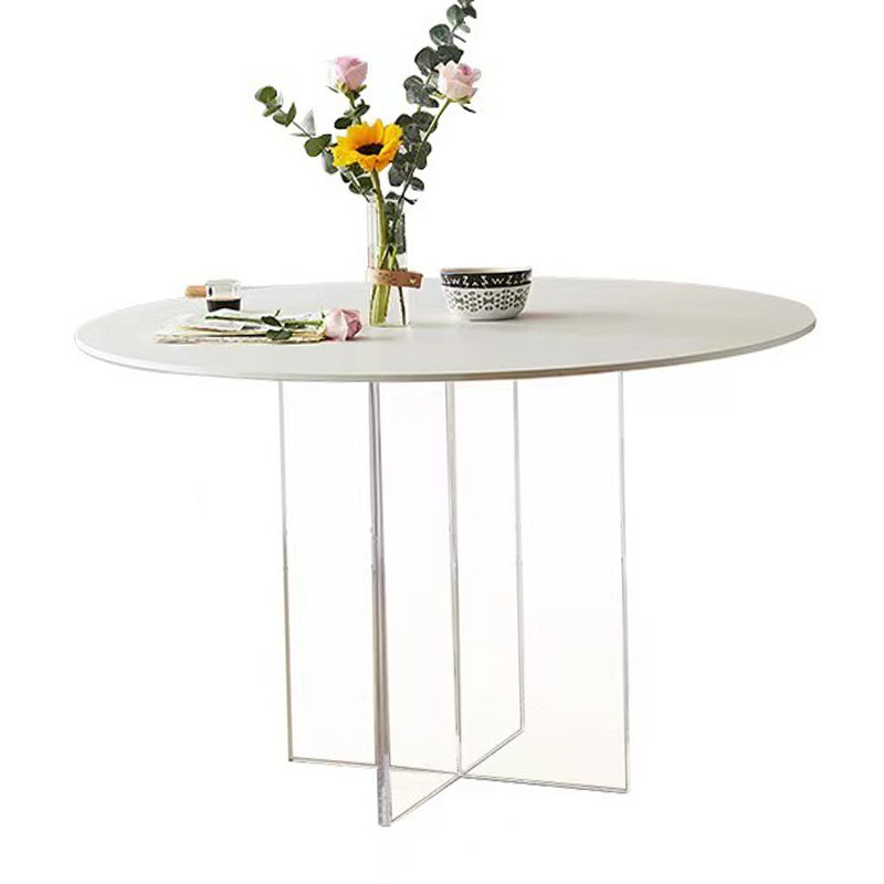 Contemporary White Stone Table Round Dining Table for Kitchen