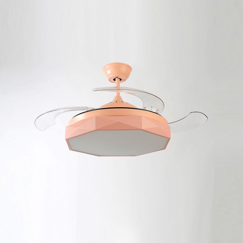Modern Fan Light Minimalist Metal LED Semi-Flush Mount Ceiling Light for Living Room