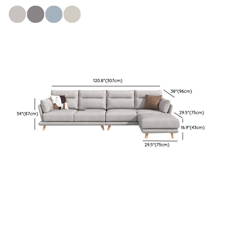 Faux Leather Sectionals in Gray Flared Arm Pillowed Back Cushions Sectional Sofa Set