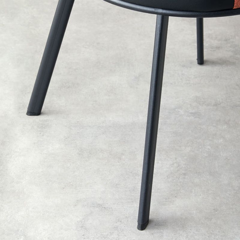 Industrial Faux Leather Dining Chairs Solid Back Armless Dining Chair