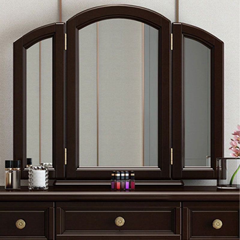 Traditional Solid Wood Vanity Makeup Table Set 3-Drawer Dressing Table