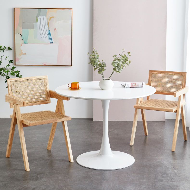 Modern Home Dining Arm Chair Rubberwood Open Back Dining Side Chair
