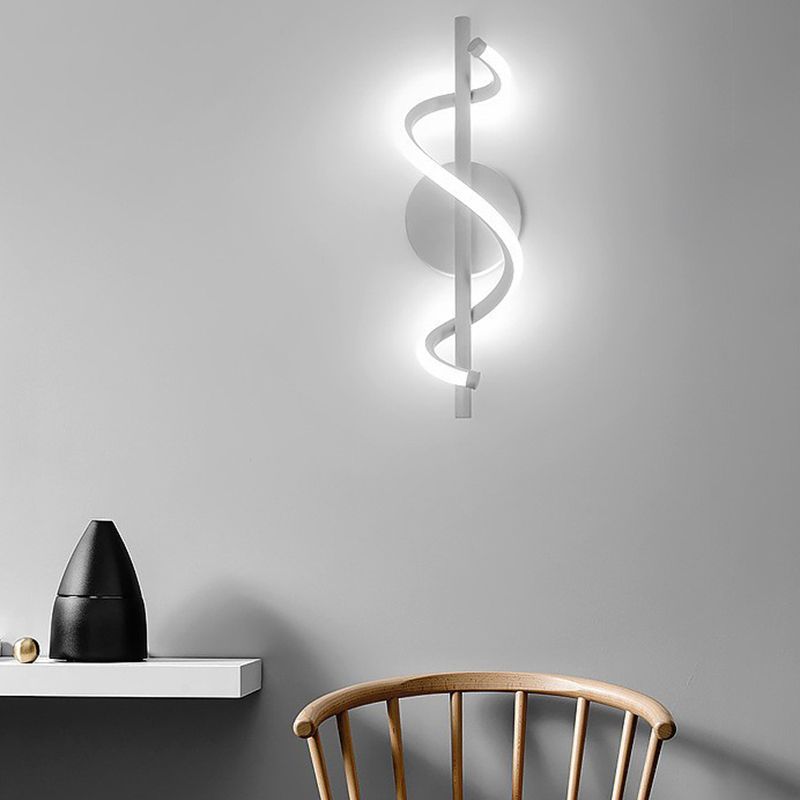 Linear Shape Wall Lamp Modern Style Acrylic 1 Light Sconce in White and Black