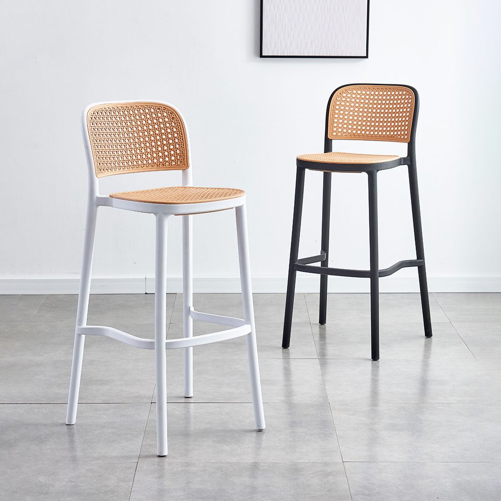 Stackable Bar Stool Plastic Backrest Counter Stool for Living Room