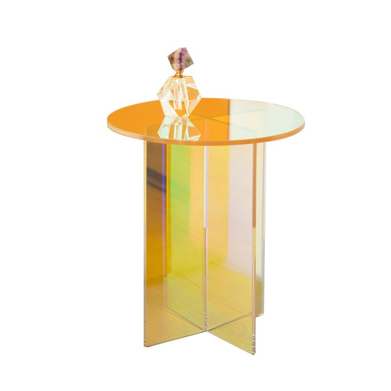 Multi-Color Accent Side Table Round Shape Plastic Table for Bedroom