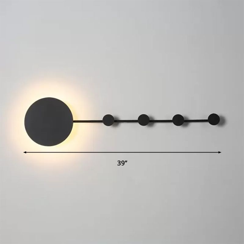 27.5"/39" Wide Black/White Round LED Wall Lamp Simplicity LED Acrylic Sconce Light Fixture in Warm/White Light with Hangers