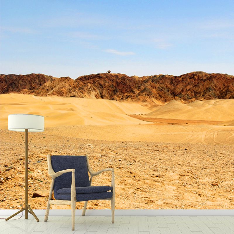 Full Size Modern Mural Wallpaper Yellow Wildland Wall Covering, Custom Size Available