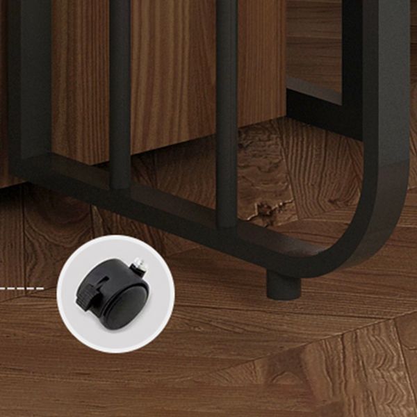 Folding Rectangle Dining Table Wood Frame Dining Table with Storage Pedestal