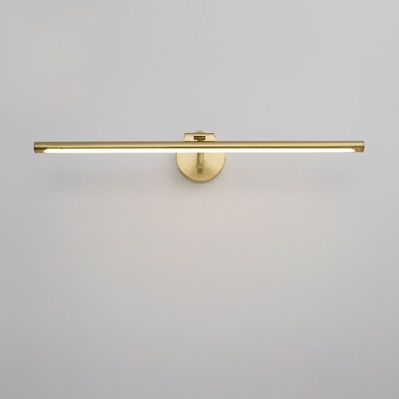 Linear 1-Light Wall Mounted Light Fixture Modern Style Brass Vanity Lighting Ideas