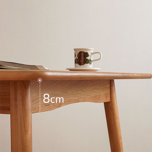 Modern Oak Natural Rectangular Top Dining Table with 4 Wood Legs