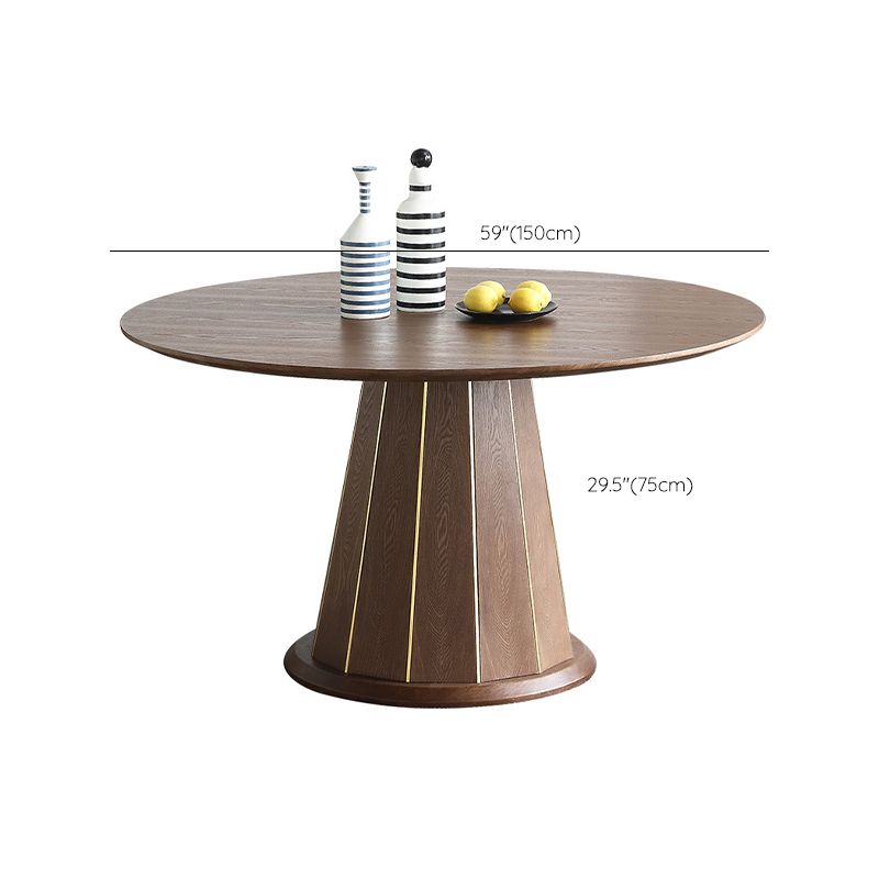 Modern Round Dining Table Wood Base Pedestal Table for Home Kitchen