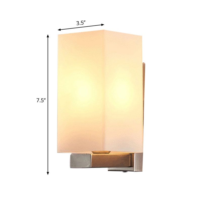 RECTANGE MUR CONCE LETURE ombre en verre moderne 1 lampe murale légère en finition chromée