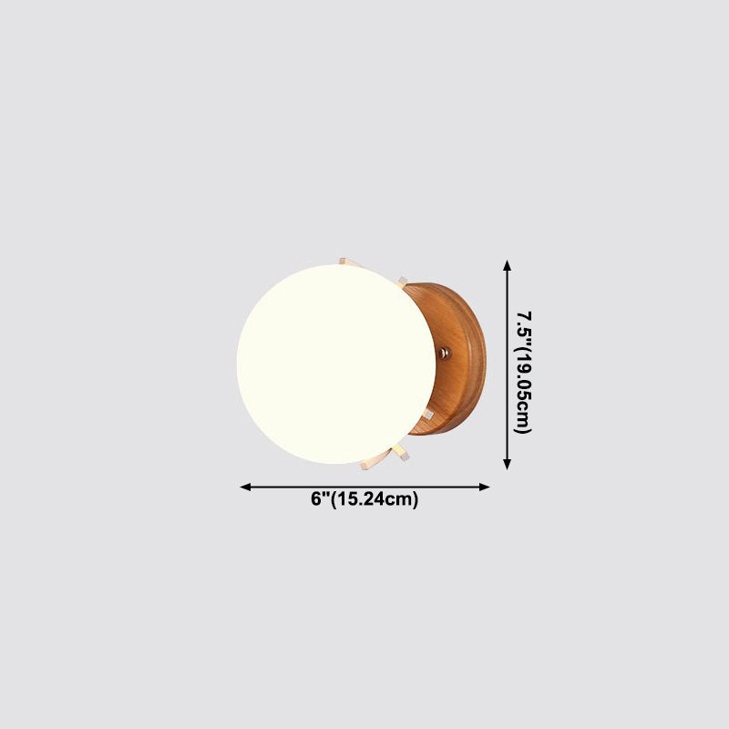 Lámpara de pared de vidrio de estilo de pared moderno de color de sombra redonda de 1 luces