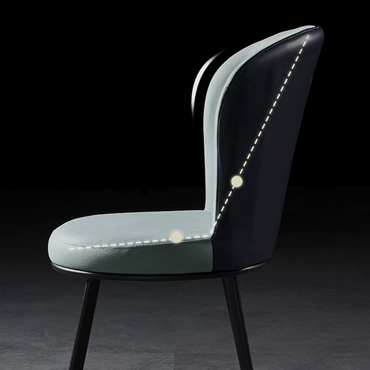 Industrial Style Upholstered Dining Chairs Solid Back Armless Dining Chair