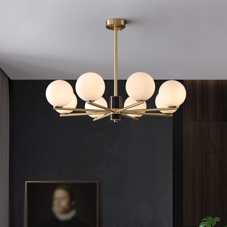 Contemporary Style Spherical Pendant Chandeliers Glass Chandelier Lights in Gold