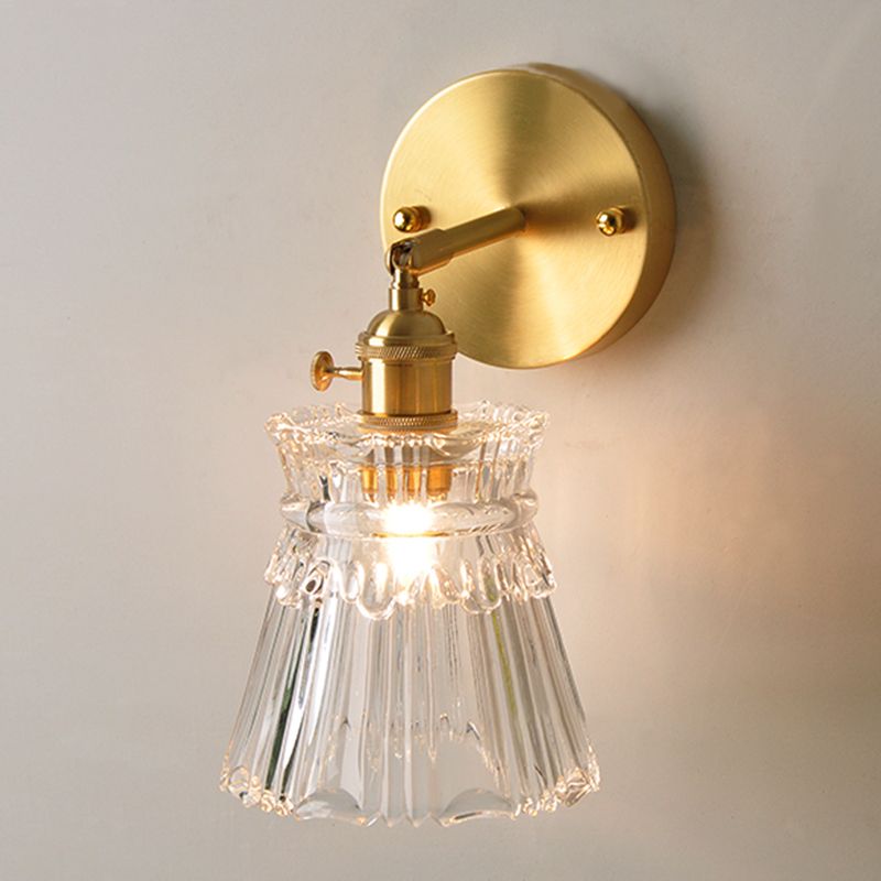 Modern Simplicity Cup Wall Mounted Light Fixture Clear Glass Wall Mount Light Fixture for Living Room