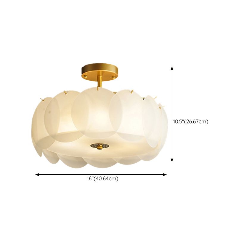 Bubble Float Semi Mount Lighting Modern Glass Semi Flush Ceiling Light in White