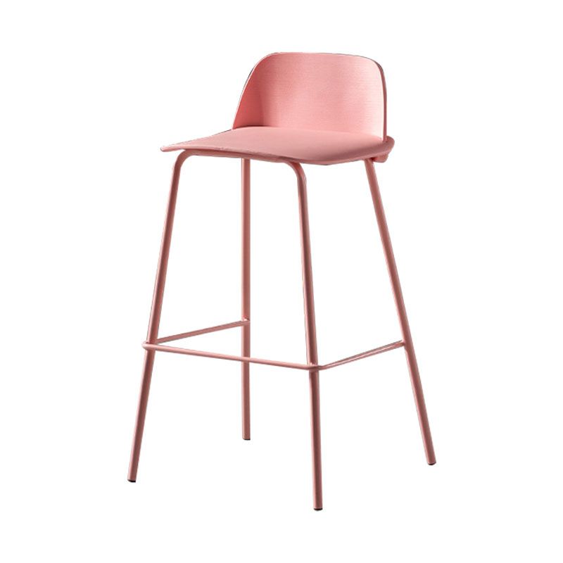 Modern Plastic Seats Macron Barstool Metal 4 Legs Bar Stool for Indoor, Set of 2