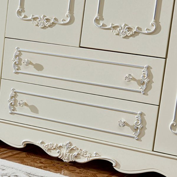 French Country Wardrobe Cabinet with Shelves Wood Wardrobe Closet