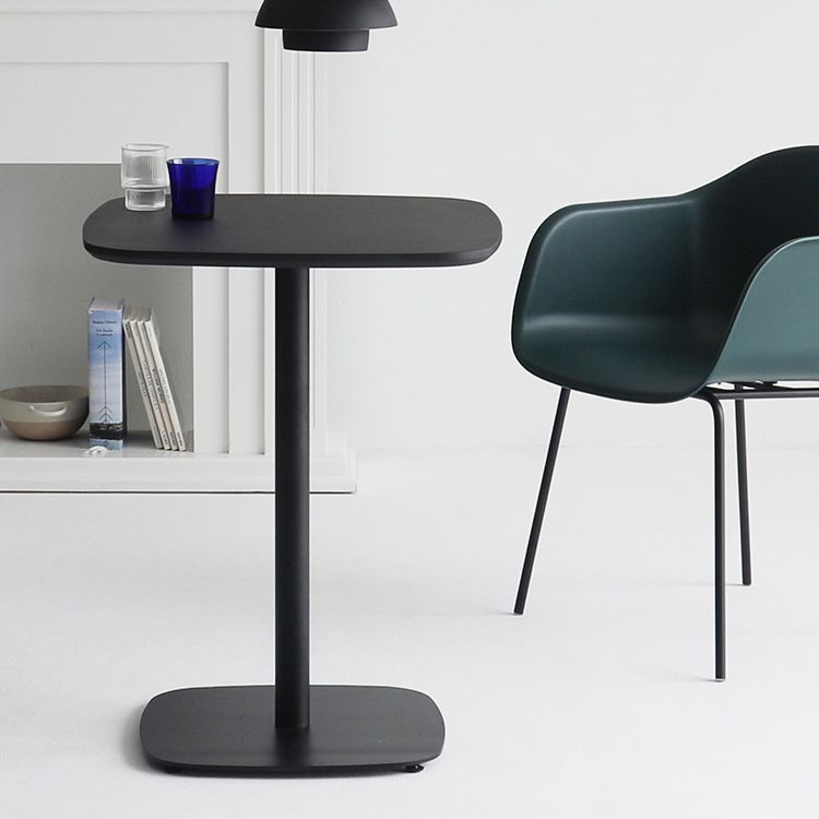 Metal Industrial Square Dining Table Manufactured wood Top Table with Pedestal Base