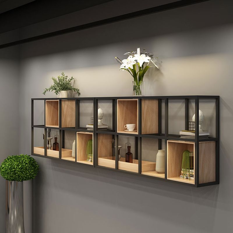 Wooden Wall Mounted Bookshelf Floating Industrial Bookcase with Shelves