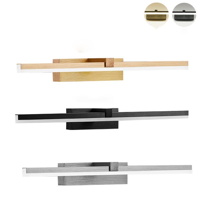 Modern Style Mirror Cabinet Bathroom Wall Lights Metal Linear Shade LED Ambient Vanity Lighting