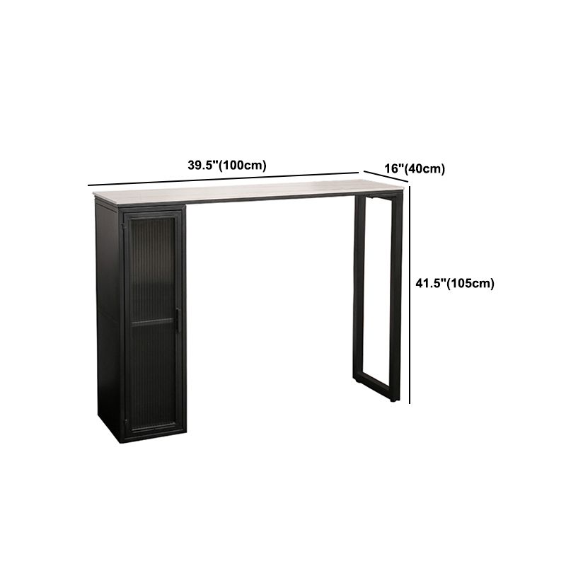 Luxury Rectangle Bar Table Set 1/2/3/5 Pieces Sintered Stone Counter Table with Stools