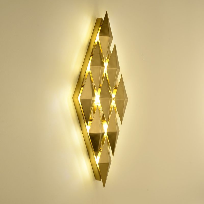 Gold Rhombische Wandleuchten in moderner Luxusstil -Elektroplatte Metallwandlampe