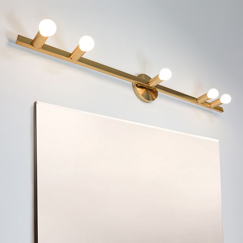 Modern Wall Light Fixture Linear Metal Sconce Light in Gold Finish