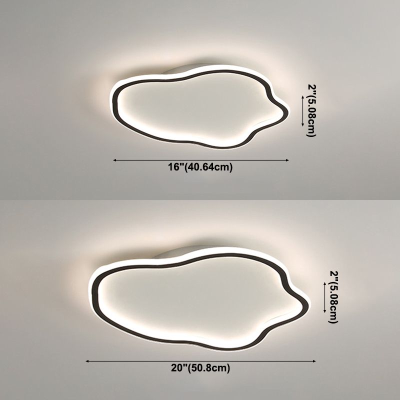 Modern Minimalist LED Ceiling Fixture Wrought Iron Cloud Flush Mount with Acrylic Shade