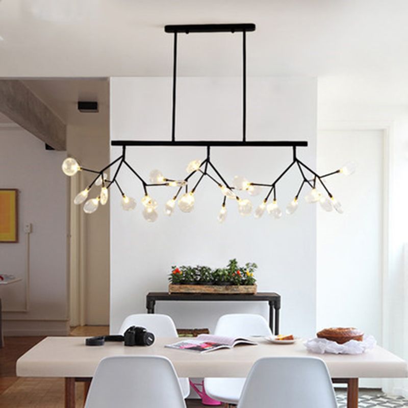 Partido de iluminación de la isla Fireflies colgante de isla de metal de estilo minimalista para comedor