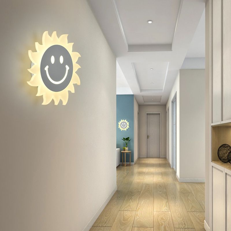 Metalen SCONCE LICHT CARToon -vormige wandbevestiging Lichtbeveiliging voor slaapkamerfoyer