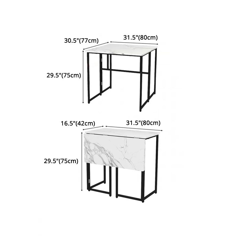 Modern Foldable Dinette Set 1/2/3 Pieces Rectangle Engineered Wood Dining Table Set
