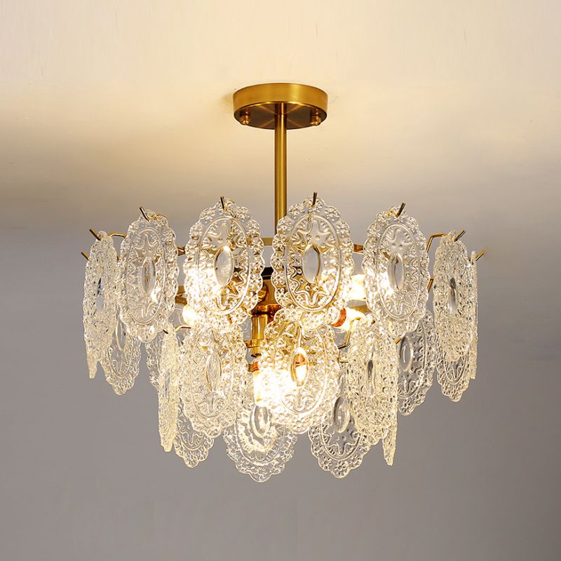 Glass Shade Hanging Light Modern Style Pendant Light Fixture for Living Room