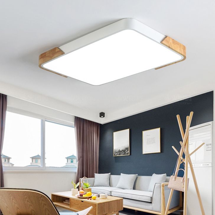 Rectangle Flush Mount Fixture Contemporary Metal 1 Light Flush Light