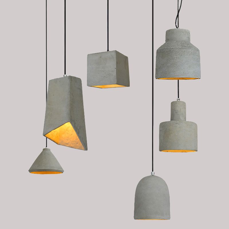 Modern Geometric Pendant Light Kit Cement 1 Light Pendant Lamp