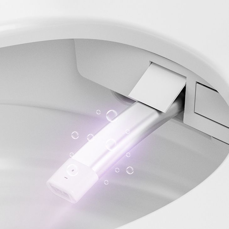 Contemporary 1-Piece Bidet Toilet Floor Mounted Round Toilet Bowl for Washroom