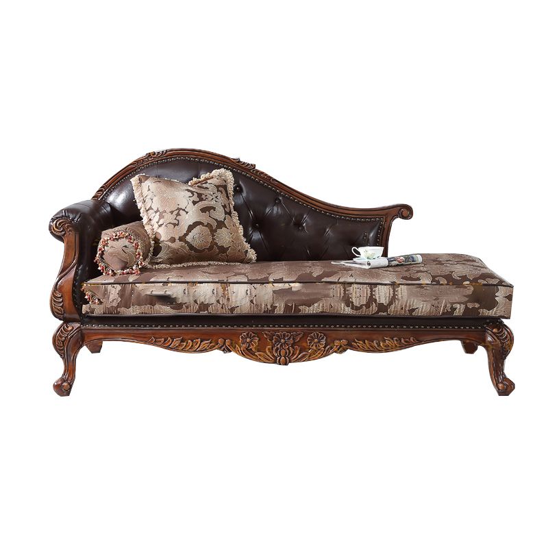 Traditional Upholstered Chaise Lounge Couch Fabric Chaise Lounge Chair with Arms