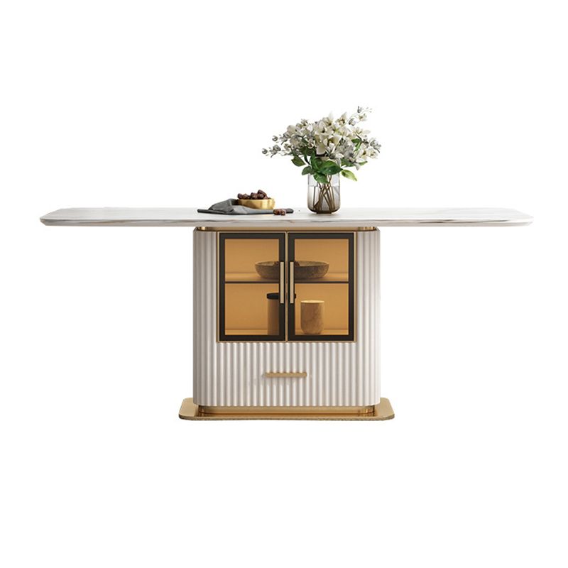 Minimalist 1/2/5/7 Pieces Dining Set Stone Rectangle Dining Table Set for Home