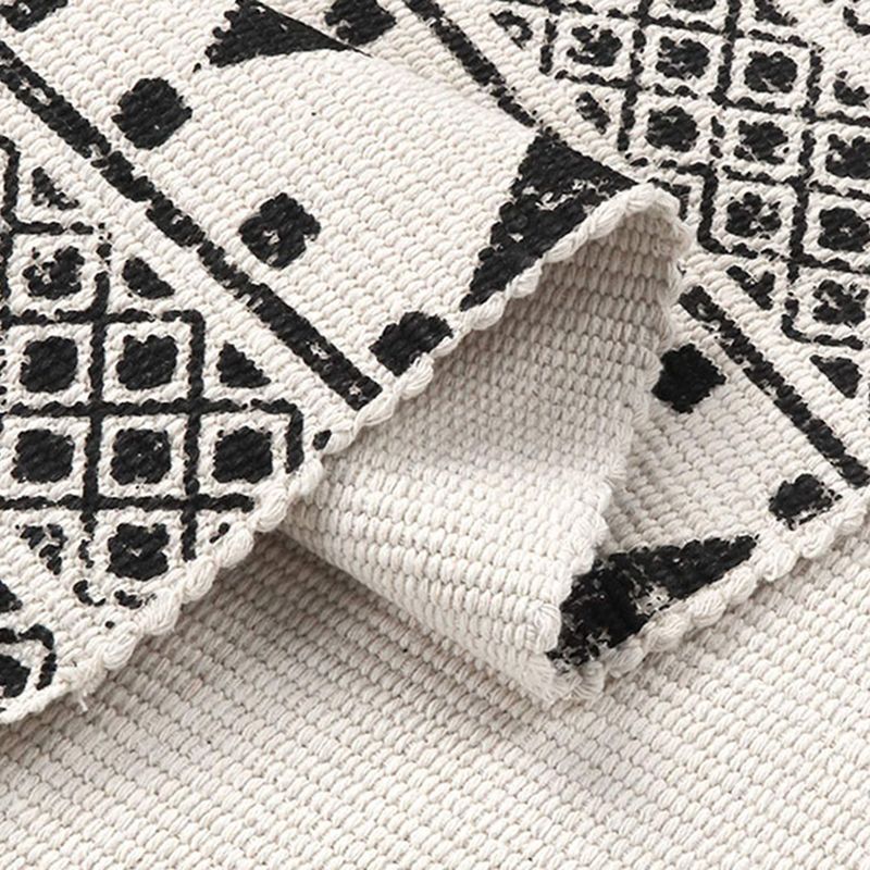 Élégant tapis de motif américain beige Cotton Bohemian Area Rapis Fringe pour chambre à coucher