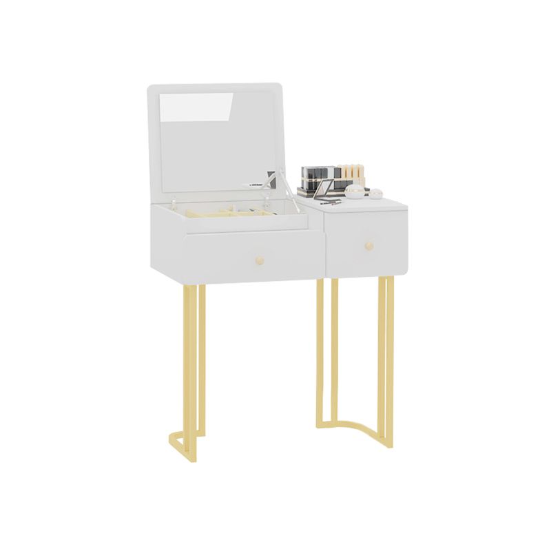 Contemporary Vanity Makeup Table Set 2-Drawer Wood Dressing Table