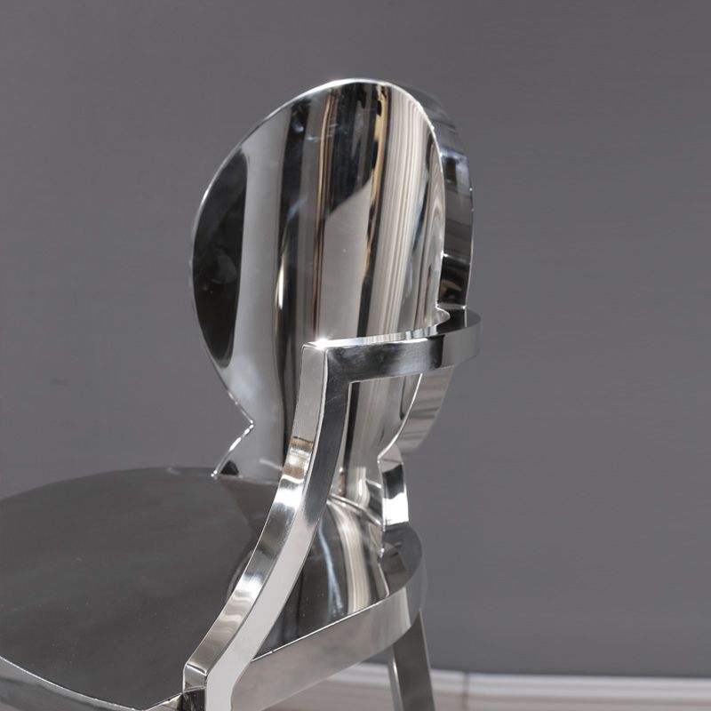 Industrial Style Counter Stool Silver Metal Bar Stool for Living Room