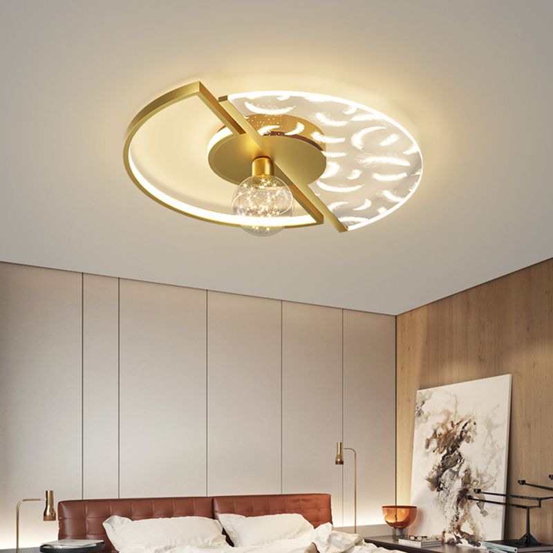 Round Flush Light Fixtures Eenvoud Acryl Plafond Light Fixtures voor Slaapkamer