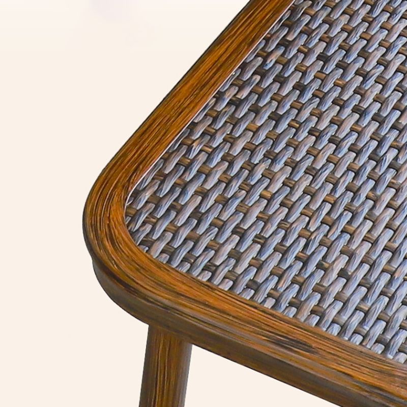 Boho Style Bistro Set 3 Pcs Glass Top Metal Frame Bistro Set