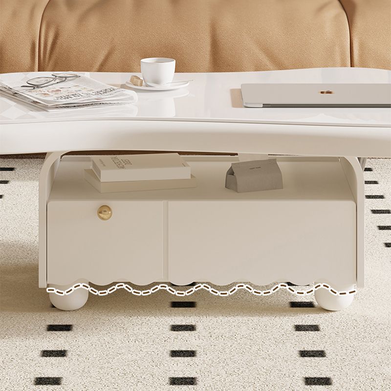 Slate Coffee Cocktail Table with Storage Drawers White Block Contemporary