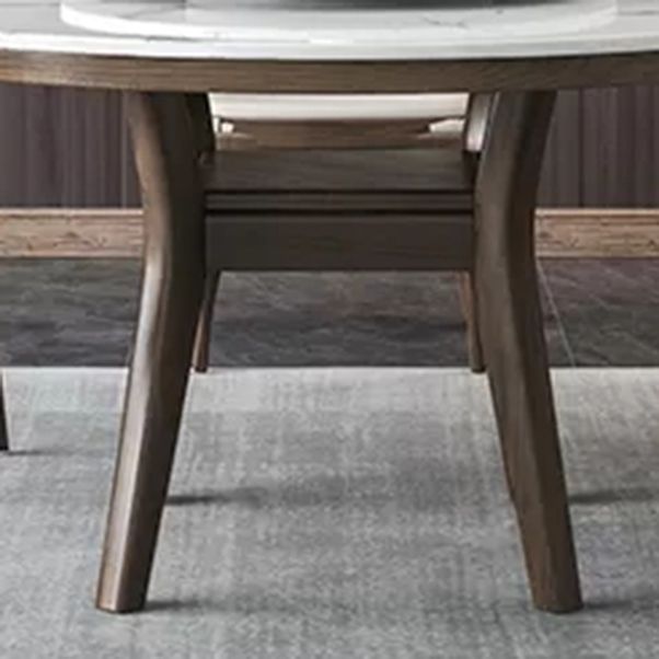 Modern Rotatable Round Table Set 1/4/5/6/7 Pieces Artificial Marble Top Round Table Set