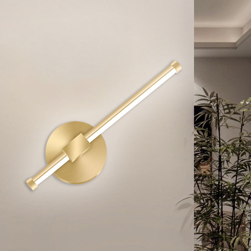Gold Tube/Stick Wall Lighting Ideas Simple Aluminum LED Wall Mounted Lamp for Boys Bedside