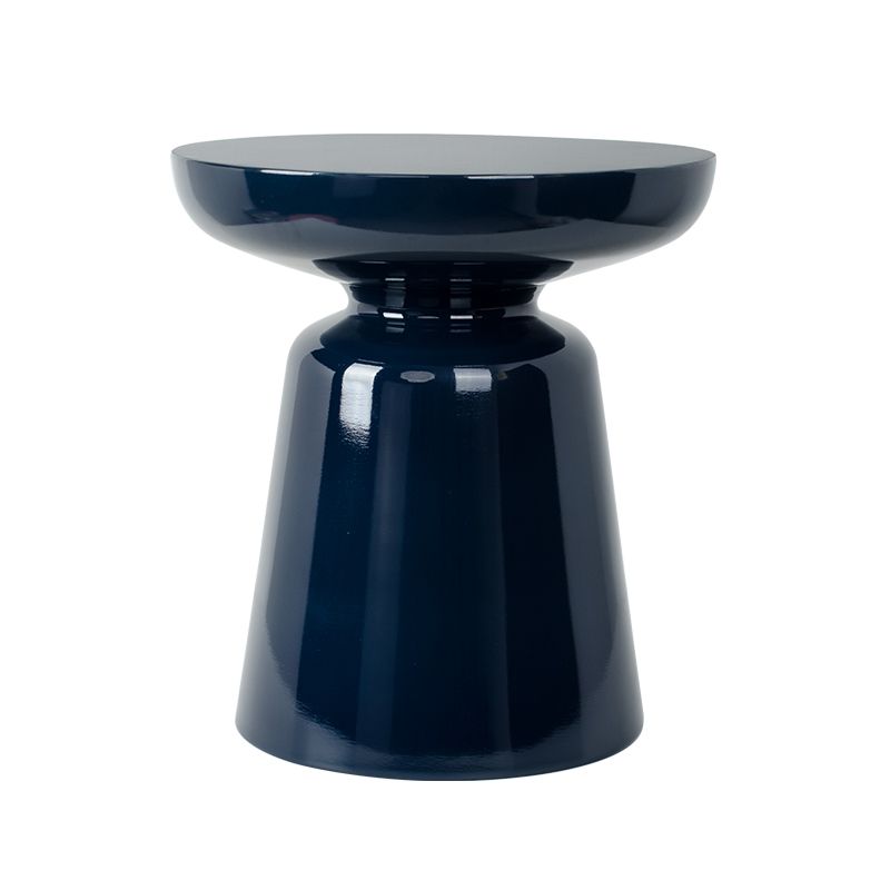 16.9" Tall Metal Round Top Side Table Iron Pedestal End Table