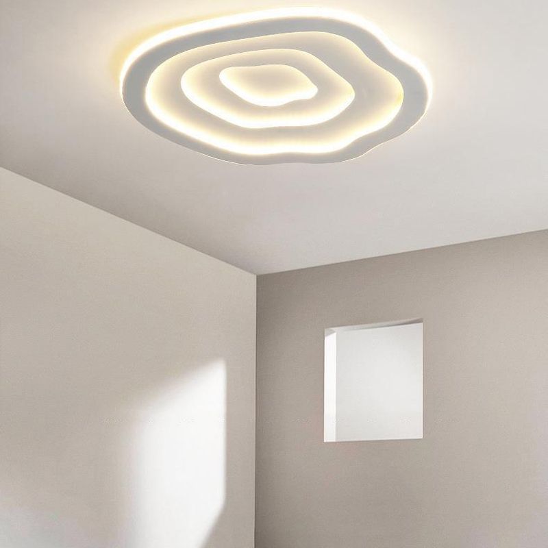 Single Modern White Flush Mount Lighting LED Acrylic Ceiling Light for Bedroom