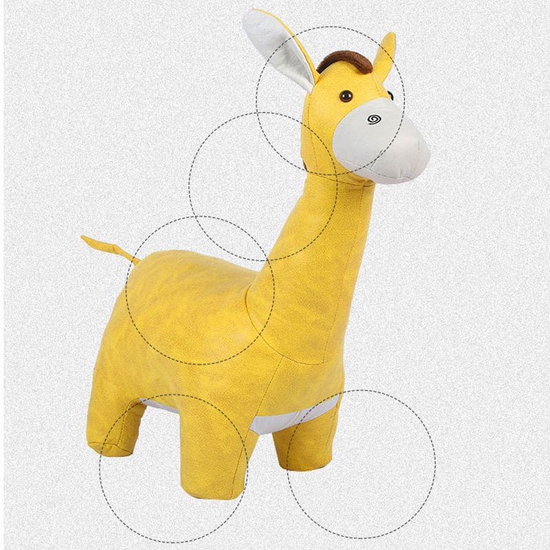 Modern Velvet Pouf Ottoman Contrast Color Donkey Shape Stain Resistant Pouf Chair